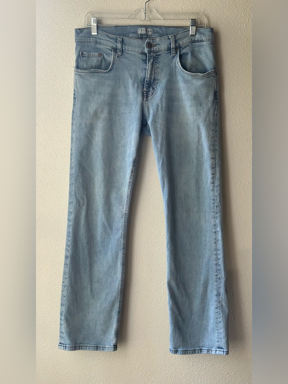 Tecovas Slim Jean Light Blue Mens Stretch Denim Pants Western 92% Cotton 34x30